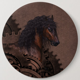 Steampunk Horse Button