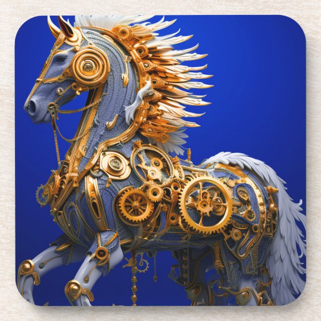 Steampunk Horse Getränkeuntersetzer (Vorderseite)