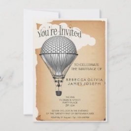 Steampunk Hot Air Ballon Empfang Party Hochzeit Einladung