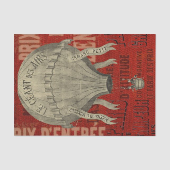 Steampunk Hot Air Ballon Ride Graphic Schriftartes Seidenpapier (Vorderseite)