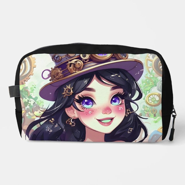 Steampunk-Hühnchen-Taschen Waschbeutel (Vorderseite)