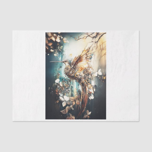 Steampunk Hummingbird Seidenpapier (Vorderseite)