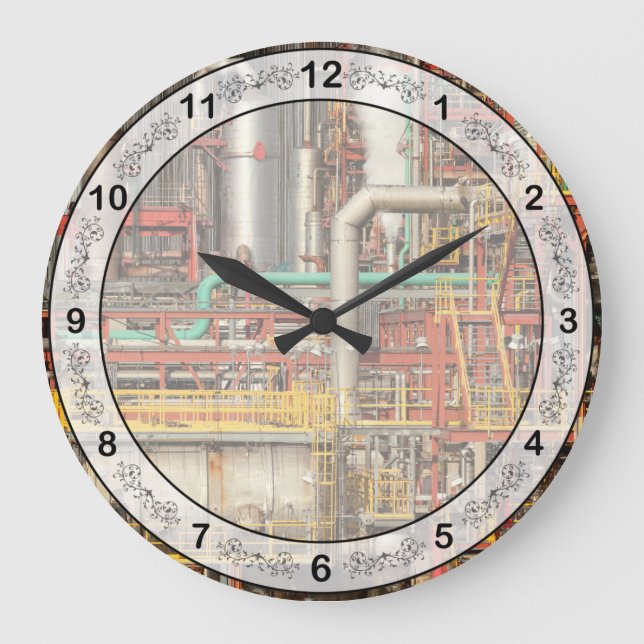Steampunk - Industrial illusion Große Wanduhr (Vorderseite)