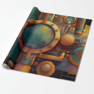 Steampunk Industrielle Geometrie-Kunst Geschenkpapier