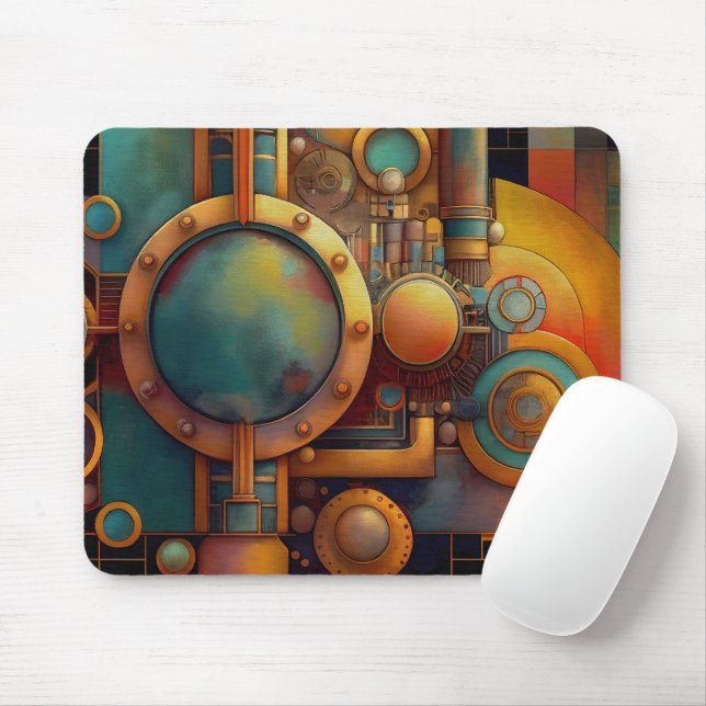 Steampunk Industrielle Geometrie-Kunst Mousepad (Mit Mouse)