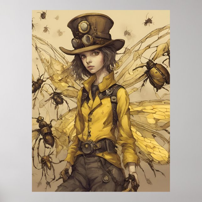 Steampunk Insect Lady Poster (Vorne)