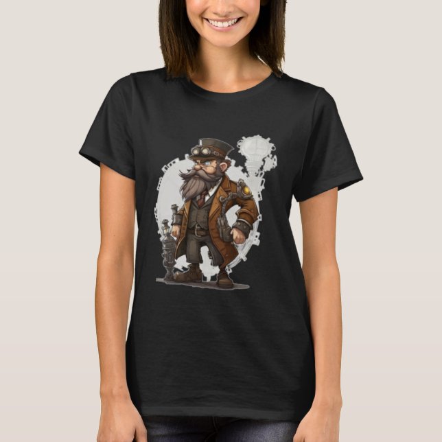 Steampunk Inventor Retro Scifi Mechanical Gear Cos T-Shirt (Vorderseite)