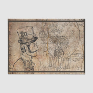 Steampunk Inventor Top Hat Scientist Uhrwerk Seidenpapier