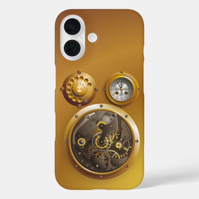 Steampunk iPhone 16 Hülle (Rückseite)