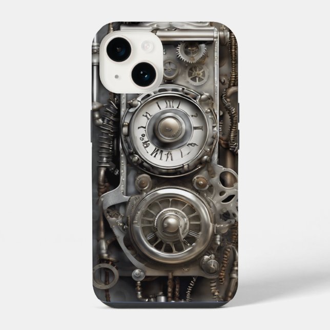 Steampunk iPhone Case 14 Hülle (Rückseite)