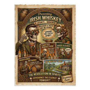 Steampunk-Irische Whisky "Ein wiedergeborenes Erbe Poster