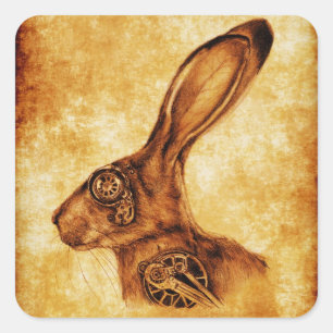 STEAMPUNK JACK QUADRATISCHER AUFKLEBER