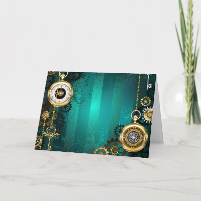 Steampunk Jewelry Watch, wir haben Green Backgroun (Vorderseite)
