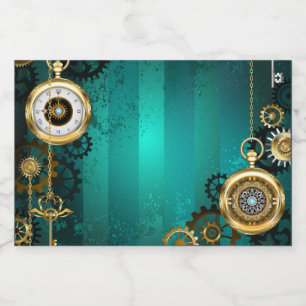 Steampunk Jewelry Watch, wir haben Green Backgroun Alkoholflaschenetikett