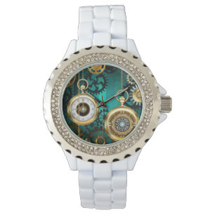 Steampunk Jewelry Watch, wir haben Green Backgroun Armbanduhr