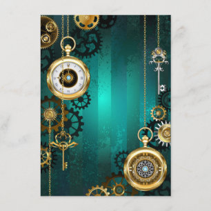 Steampunk Jewelry Watch, wir haben Green Backgroun Begleitkarte