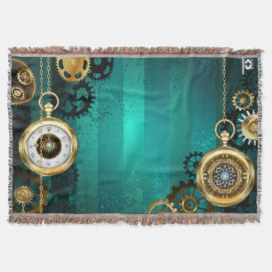 Steampunk Jewelry Watch, wir haben Green Backgroun Decke