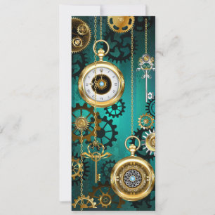 Steampunk Jewelry Watch, wir haben Green Backgroun Einladung