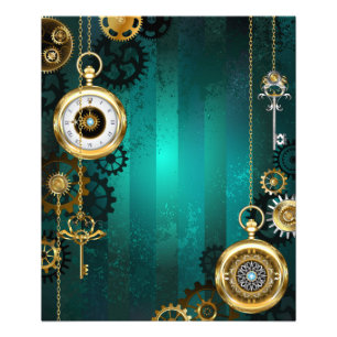Steampunk Jewelry Watch, wir haben Green Backgroun Fotodruck