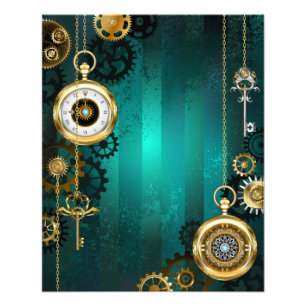 Steampunk Jewelry Watch, wir haben Green Backgroun Fotodruck
