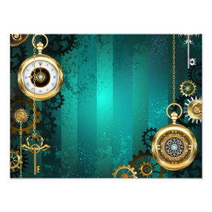Steampunk Jewelry Watch, wir haben Green Backgroun Fotodruck