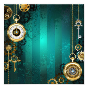 Steampunk Jewelry Watch, wir haben Green Backgroun Fotodruck