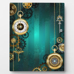 Steampunk Jewelry Watch, wir haben Green Backgroun Fotoplatte