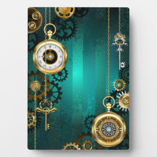 Steampunk Jewelry Watch, wir haben Green Backgroun Fotoplatte