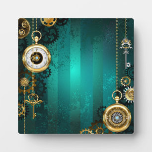 Steampunk Jewelry Watch, wir haben Green Backgroun Fotoplatte