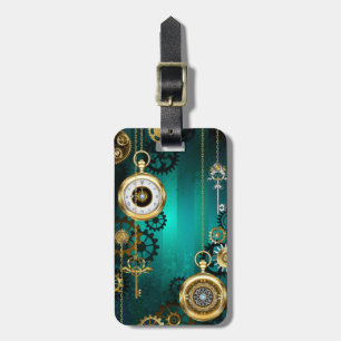 Steampunk Jewelry Watch, wir haben Green Backgroun Gepäckanhänger