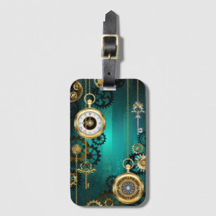 Steampunk Jewelry Watch, wir haben Green Backgroun Gepäckanhänger