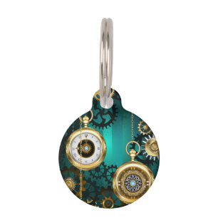Steampunk Jewelry Watch, wir haben Green Backgroun Haustiermarke
