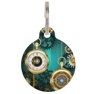 Steampunk Jewelry Watch, wir haben Green Backgroun Haustiermarke