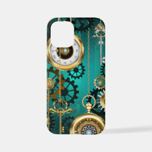 Steampunk Jewelry Watch, wir haben Green Backgroun iPhone 12 Mini Hülle