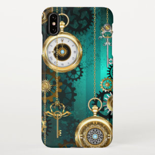 Steampunk Jewelry Watch, wir haben Green Backgroun iPhone Hülle