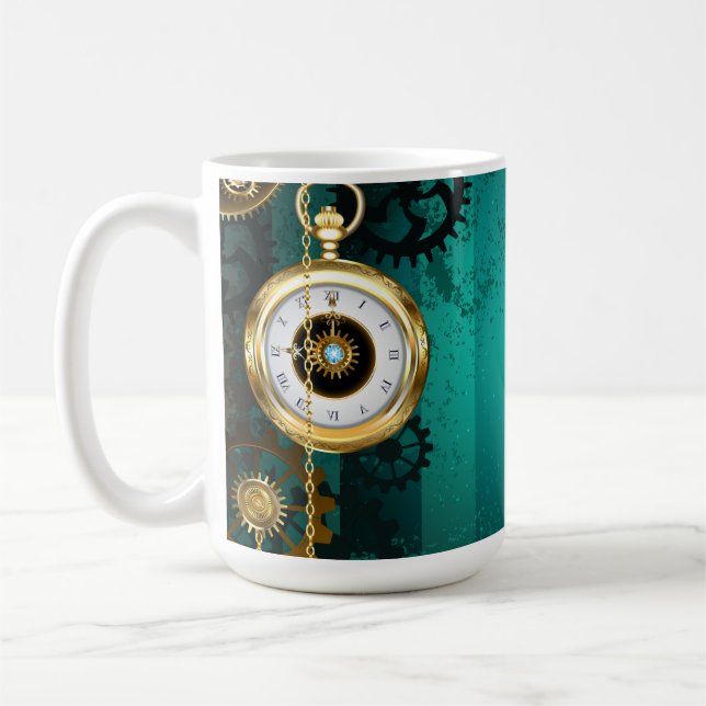 Steampunk Jewelry Watch, wir haben Green Backgroun Kaffeetasse (Links)