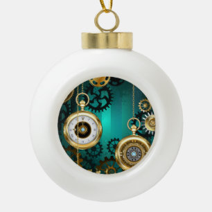 Steampunk Jewelry Watch, wir haben Green Backgroun Keramik Kugel-Ornament