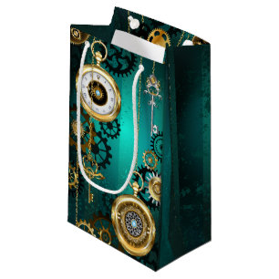 Steampunk Jewelry Watch, wir haben Green Backgroun Kleine Geschenktüte