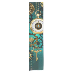 Steampunk Jewelry Watch, wir haben Green Backgroun Kurzer Tischläufer