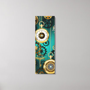 Steampunk Jewelry Watch, wir haben Green Backgroun Leinwanddruck
