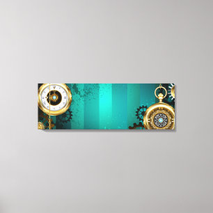 Steampunk Jewelry Watch, wir haben Green Backgroun Leinwanddruck