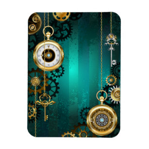 Steampunk Jewelry Watch, wir haben Green Backgroun Magnet