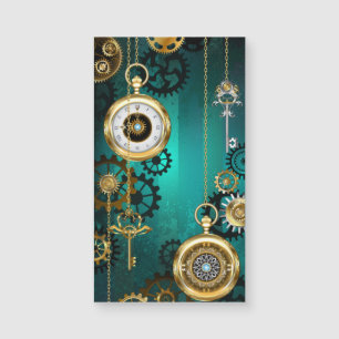Steampunk Jewelry Watch, wir haben Green Backgroun Magnetkarte