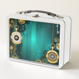 Steampunk Jewelry Watch, wir haben Green Backgroun Metall Brotdose