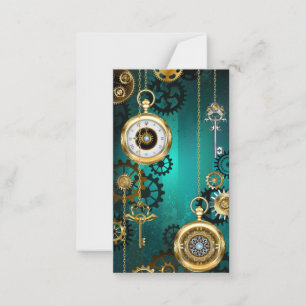 Steampunk Jewelry Watch, wir haben Green Backgroun Mitteilungskarte