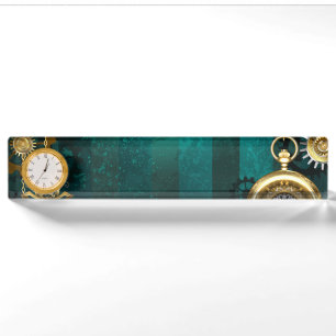 Steampunk Jewelry Watch, wir haben Green Backgroun Namensplakette