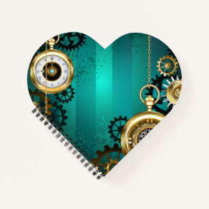 Steampunk Jewelry Watch, wir haben Green Backgroun Notizbuch