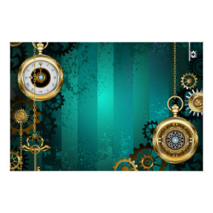 Steampunk Jewelry Watch, wir haben Green Backgroun Poster