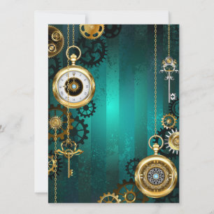 Steampunk Jewelry Watch, wir haben Green Backgroun Save The Date