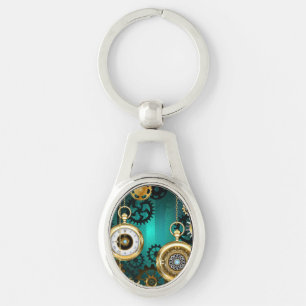 Steampunk Jewelry Watch, wir haben Green Backgroun Schlüsselanhänger